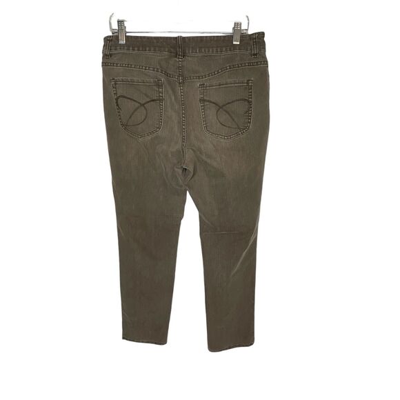 Chico's Platinum Denim Women's Ultimate Fit Slim Leg Jeans Size 2R Pewter Gray - Picture 2 of 10